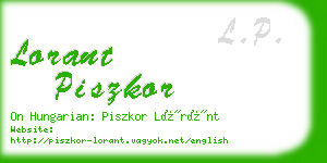 lorant piszkor business card
